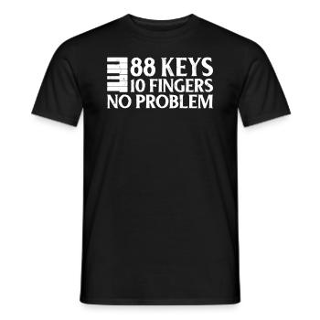 88 Keys 10 Fingers Pianist Piano Keyboard Player - Men's T-Shirt - black - Front - AI Model Male 178 light (178cm)