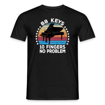88 Keys 10 Fingers Pianist Piano Keyboard Player - Men's T-Shirt - black - Front - AI Model Male 178 light (178cm)