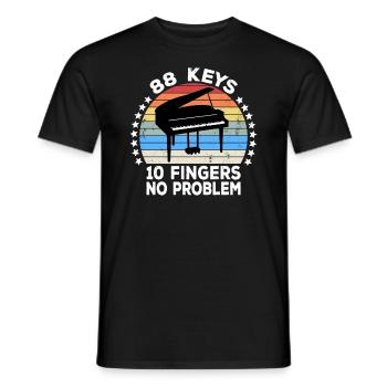 88 Keys 10 Fingers Pianist Piano Keyboard Player - Men's T-Shirt - black - Front - AI Model Male 178 light (178cm)