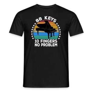 88 Keys 10 Fingers Pianist Piano Keyboard Player - Men's T-Shirt - black - Front - AI Model Male 178 light (178cm)