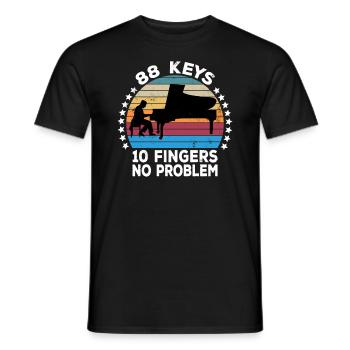 88 Keys 10 Fingers Pianist Piano Keyboard Player - Men's T-Shirt - black - Front - AI Model Male 178 light (178cm)