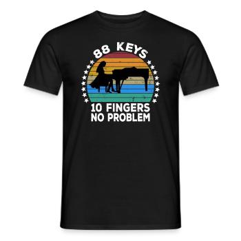 88 Keys 10 Fingers Pianist Piano Keyboard Player - Men's T-Shirt - black - Front - AI Model Male 178 light (178cm)