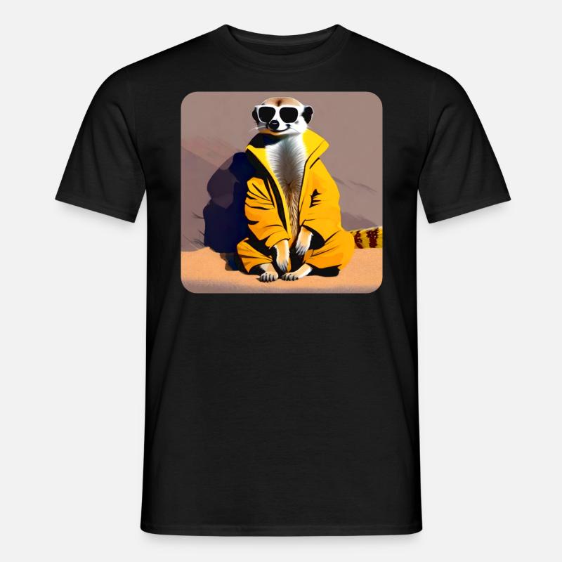 Faules cooles Erdmännchen mit Sonnenbrille - Männer T-Shirt - Schwarz