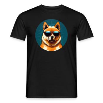 Akita Inu cool - Akita Inu dog - Men's T-Shirt - black - Front - AI Model Male 178 light (178cm)