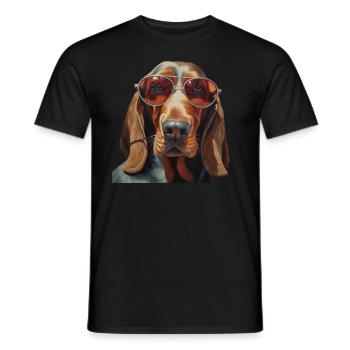 Basset Hound Cool - Basset Hound Hund - Männer T-Shirt - Schwarz - Vorne - AI Model Male 178 light (178cm)