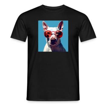 Bull Terrier Cool - Bull Terrier Dog - Men's T-Shirt - black - Front - AI Model Male 178 light (178cm)