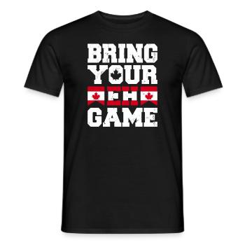 Bringen Sie Ihr Eh Game Canada Flaggensymbol nach Hause Stolz - Männer T-Shirt - Schwarz - Vorne - AI Model Male 178 light (178cm)
