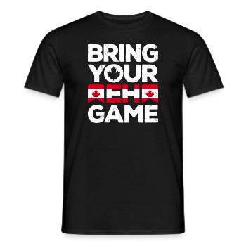 Bringen Sie Ihr Eh Game Canada Flaggensymbol nach Hause Stolz - Männer T-Shirt - Schwarz - Vorne - AI Model Male 178 light (178cm)