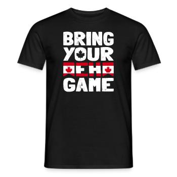 Bringen Sie Ihr Eh Game Canada Flaggensymbol nach Hause Stolz - Männer T-Shirt - Schwarz - Vorne - AI Model Male 178 light (178cm)