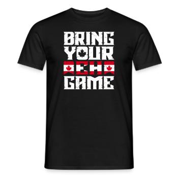 Bringen Sie Ihr Eh Game Canada Flaggensymbol nach Hause Stolz - Männer T-Shirt - Schwarz - Vorne - AI Model Male 178 light (178cm)