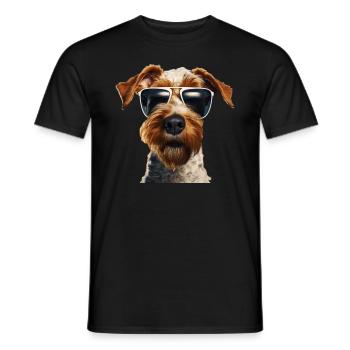 Fox Terrier Cool - Fox Terrier - Men's T-Shirt - black - Front - AI Model Male 178 light (178cm)