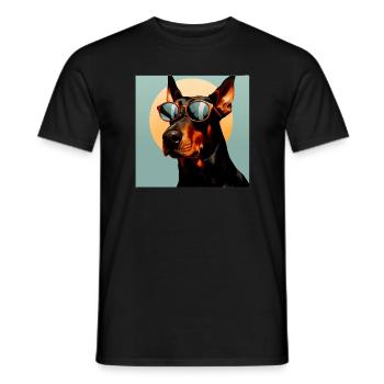 Dobermann Cool - Dobermann Hund - Männer T-Shirt - Schwarz - Vorne - AI Model Male 178 light (178cm)