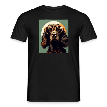 Field Spaniel Cool - Field Spaniel Hund - Männer T-Shirt - Schwarz - Vorne - AI Model Male 178 light (178cm)