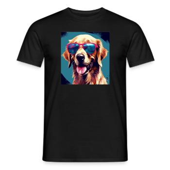 Golden Retriever Cool - Golden Retriever Dog - Men's T-Shirt - black - Front - AI Model Male 178 light (178cm)