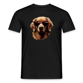 Golden Retriever Cool - Golden Retriever Dog - Men's T-Shirt - black - Front - AI Model Male 178 light (178cm)