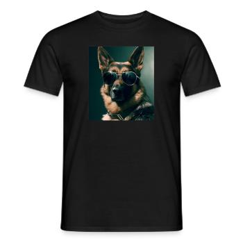 German Shepherd Cool - German Shepherd - Men's T-Shirt - black - Front - AI Model Male 178 light (178cm)