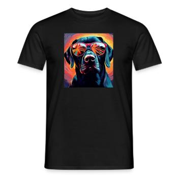 Labrador Cool - Chien Labrador - T-shirt homme - noir - Devant - AI Model Male 178 light (178cm)