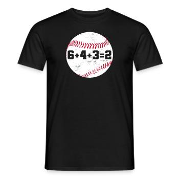 6+4+3=2 Doppelspiel 643 Baseballspieler Baseballspieler - Männer T-Shirt - Schwarz - Vorne - AI Model Male 178 light (178cm)