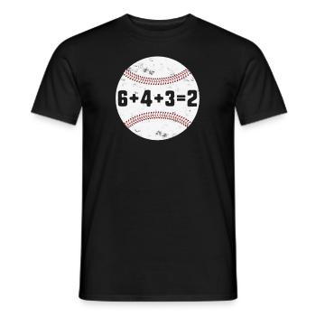 6+4+3=2 Doppelspiel 643 Baseballspieler Baseballspieler - Männer T-Shirt - Schwarz - Vorne - AI Model Male 178 light (178cm)
