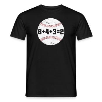 6+4+3=2 Doppelspiel 643 Baseballspieler Baseballspieler - Männer T-Shirt - Schwarz - Vorne - AI Model Male 178 light (178cm)