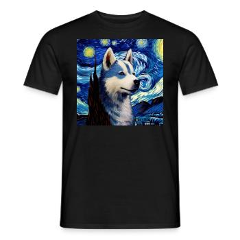 Husky Sternennacht - Männer T-Shirt - Schwarz - Vorne - AI Model Male 178 light (178cm)