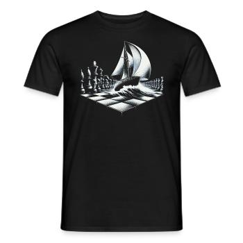 Sailing and Chess - Men's T-Shirt - black - Front - AI Model Male 178 light (178cm)