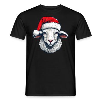 Sheep Christmas Animal Head Lamb - Men's T-Shirt - black - Front - AI Model Male 178 light (178cm)