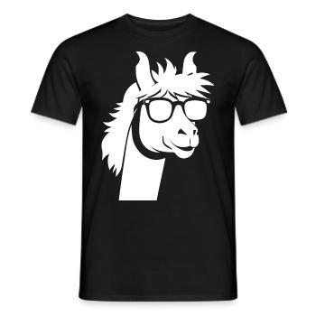 Funny Alpaca Wearing Sunglasses Cool Alpacas - Men's T-Shirt - black - Front - AI Model Male 178 light (178cm)