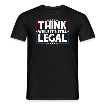 Denken Sie nach, solange es sich noch um juristisches kritisches Denken handelt - Männer T-Shirt - Schwarz - Vorne - AI Model Male 178 light (178cm)
