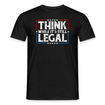 Denken Sie nach, solange es sich noch um juristisches kritisches Denken handelt - Männer T-Shirt - Schwarz - Vorne - AI Model Male 178 light (178cm)