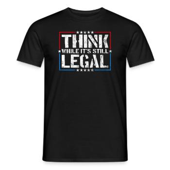 Denken Sie nach, solange es sich noch um juristisches kritisches Denken handelt - Männer T-Shirt - Schwarz - Vorne - AI Model Male 178 light (178cm)