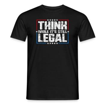 Denken Sie nach, solange es sich noch um juristisches kritisches Denken handelt - Männer T-Shirt - Schwarz - Vorne - AI Model Male 178 light (178cm)