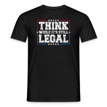 Denken Sie nach, solange es sich noch um juristisches kritisches Denken handelt - Männer T-Shirt - Schwarz - Vorne - AI Model Male 178 light (178cm)