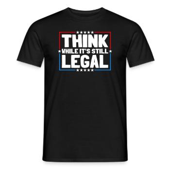 Denken Sie nach, solange es sich noch um juristisches kritisches Denken handelt - Männer T-Shirt - Schwarz - Vorne - AI Model Male 178 light (178cm)
