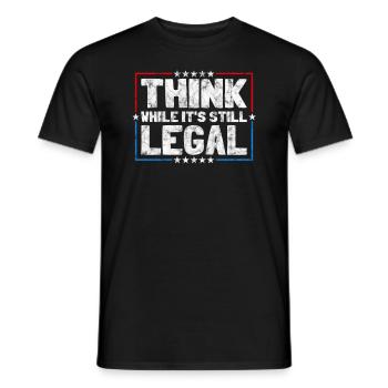 Denken Sie nach, solange es sich noch um juristisches kritisches Denken handelt - Männer T-Shirt - Schwarz - Vorne - AI Model Male 178 light (178cm)