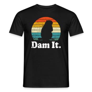 Dam It Biber, Waldläufer, lustiges Tier - Männer T-Shirt - Schwarz - Vorne - AI Model Male 178 light (178cm)