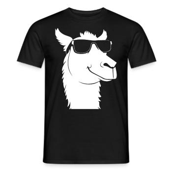 Lustiges Alpaka mit Sonnenbrille Coole Alpakas - Männer T-Shirt - Schwarz - Vorne - AI Model Male 178 light (178cm)