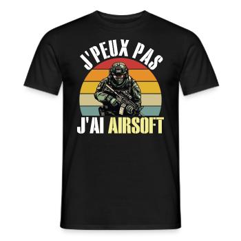 Je Peux Pas J'Ai Airsoft Humour Airsofteur - T-shirt homme - noir - Devant - AI Model Male 178 light (178cm)