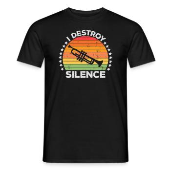 I Destroy Silence Marching Band Trompete Trompeter - Männer T-Shirt - Schwarz - Vorne - AI Model Male 178 light (178cm)