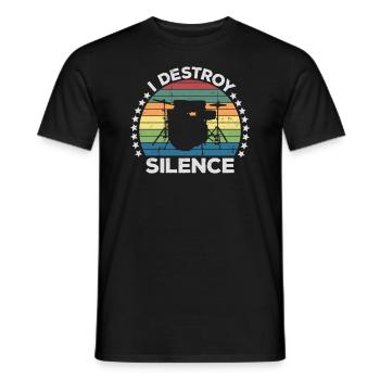 I Destroy Silence Percussion Batteur Percussionniste - T-shirt homme - noir - Devant - AI Model Male 178 light (178cm)