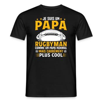 Je suis un papa rugbyman - T-shirt homme - noir - Devant - AI Model Male 178 light (178cm)