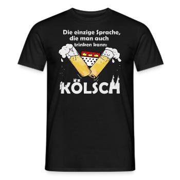 die einzige Sprache die man Trinken kann: Kölsch - Männer T-Shirt - Schwarz - Vorne - AI Model Male 178 light (178cm)