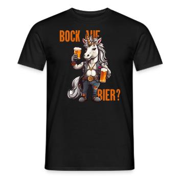 Einhorn mit zwei Bier - Bock auf Bier? - Männer T-Shirt - Schwarz - Vorne - AI Model Male 178 light (178cm)