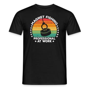Magnet Fishing Treasure Hunters Metal Detecting - Men's T-Shirt - black - Front - AI Model Male 178 light (178cm)