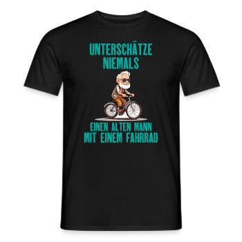 Fahrrad - Alten Mann - Männer T-Shirt - Schwarz - Vorne - AI Model Male 178 light (178cm)