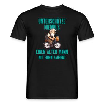 Unterschätze niemals einen Alten Mann Comic - Männer T-Shirt - Schwarz - Vorne - AI Model Male 178 light (178cm)