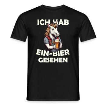 Ich hab Ein-Bier gesehen Einhorn mit Bier - Männer T-Shirt - Schwarz - Vorne - AI Model Male 178 light (178cm)