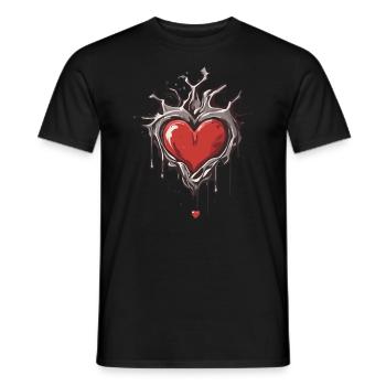 Herz schmilzt mit Struktur - Männer T-Shirt - Schwarz - Vorne - AI Model Male 178 light (178cm)