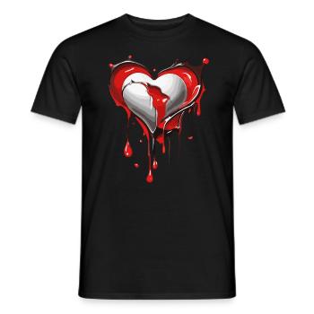 Broken heart melts - Men's T-Shirt - black - Front - AI Model Male 178 light (178cm)