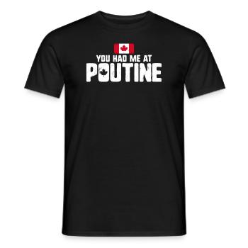 Vous m’avez eu à Poutine Canadian Fries Canada Flag - T-shirt homme - noir - Devant - AI Model Male 178 light (178cm)